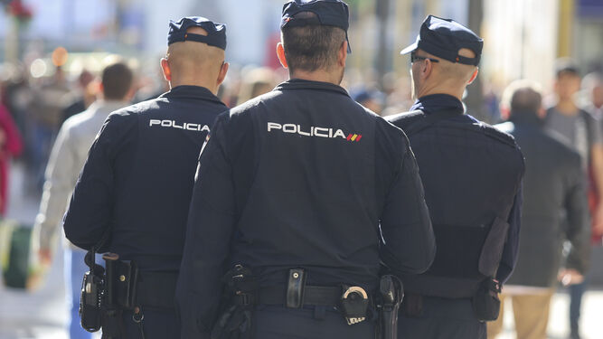 Policías nacionales en Málaga