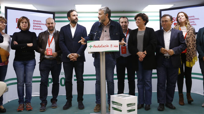 Comparecencia de Ignacio López, del PSOE, para valorar los resultados electorales.